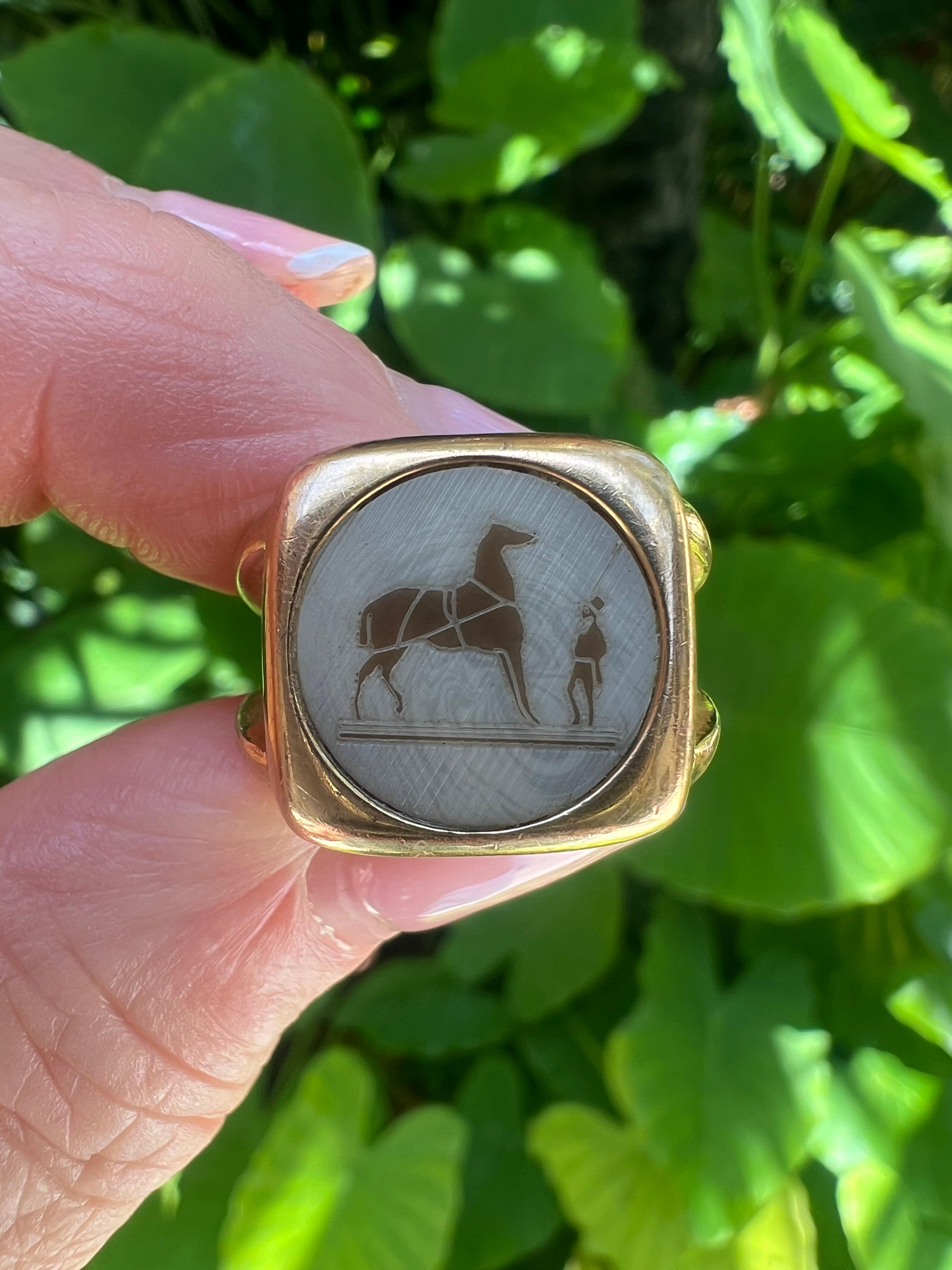 Hermès Paris Corozo Gold Vermeil Equestrian Ring For Sale 2