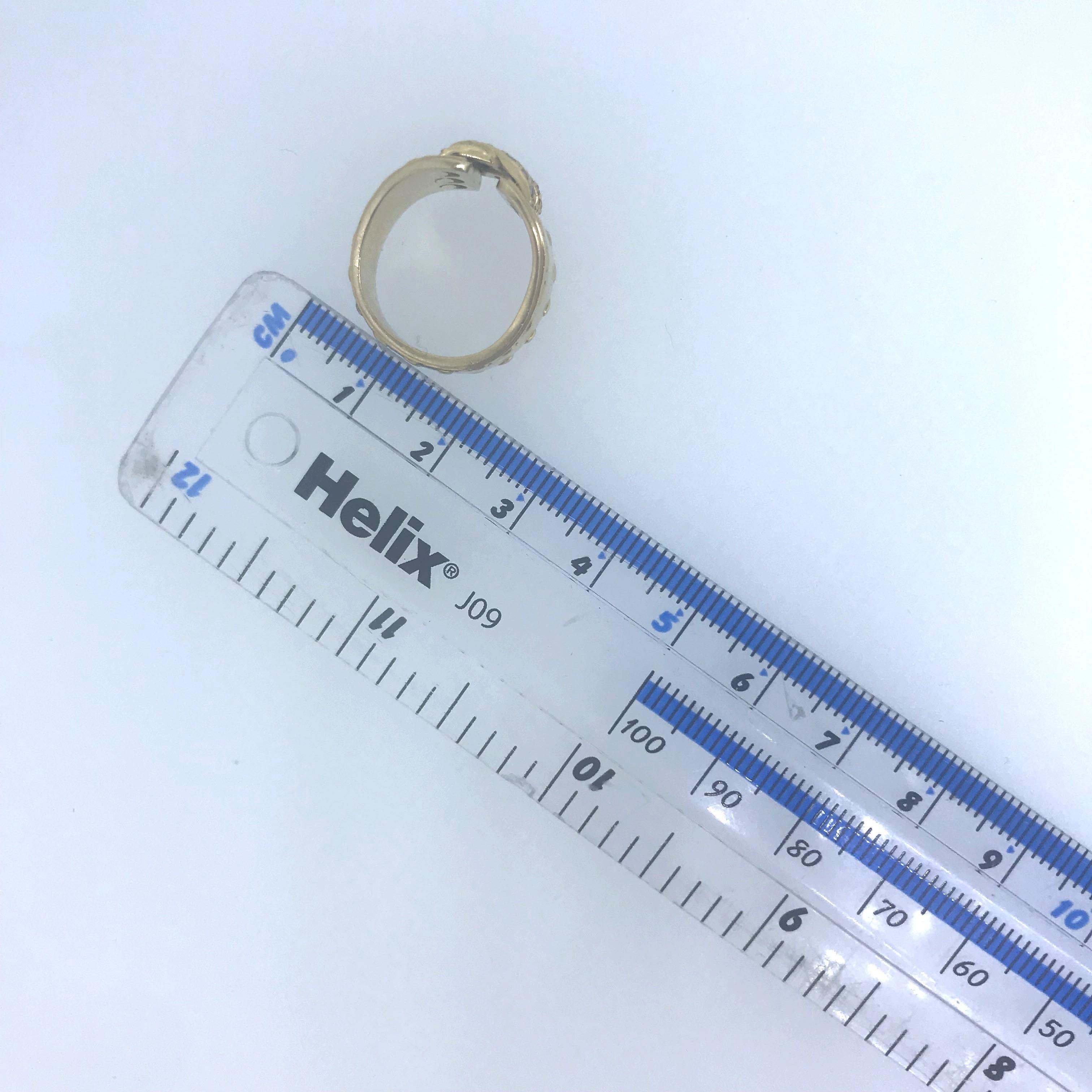 Hermes Paris Corset Stitch Diamonds Yellow Gold Ring In Good Condition In London, GB
