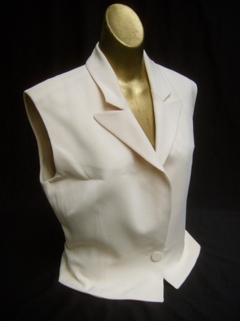 Hermes Paris Cream Silk Vest circa 1990s at 1stdibs