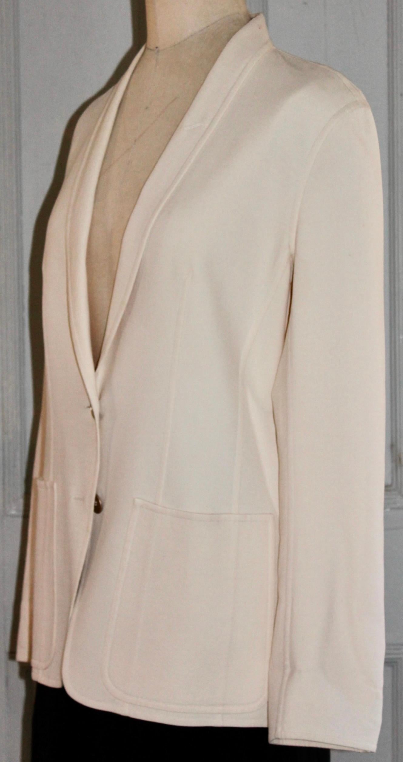 Hermes, Paris Cream White Jacket c.2000 For Sale 4