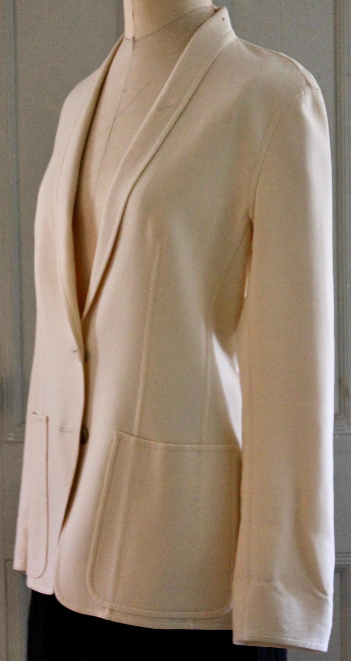 Hermes, Paris Cream White Jacket c.2000 For Sale 5