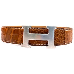 Hermes Paris crocodile belt