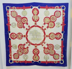 Hermès Paris Cuiveeries Silk Scarf By F. De La Perriere