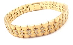 Hermes Paris Diamond Gold H Link Bracelet