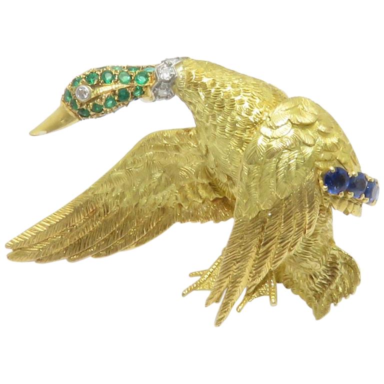 Hermès Paris Duck Flight Brooch For Sale at 1stdibs