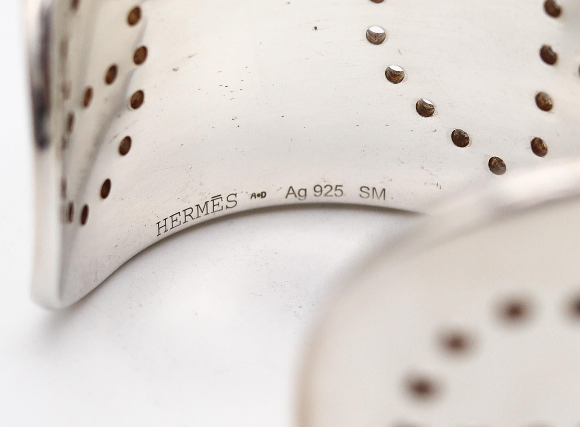 Hermès Paris - Eclypse - Petit bracelet manchette en argent sterling massif .925 Pour femmes en vente
