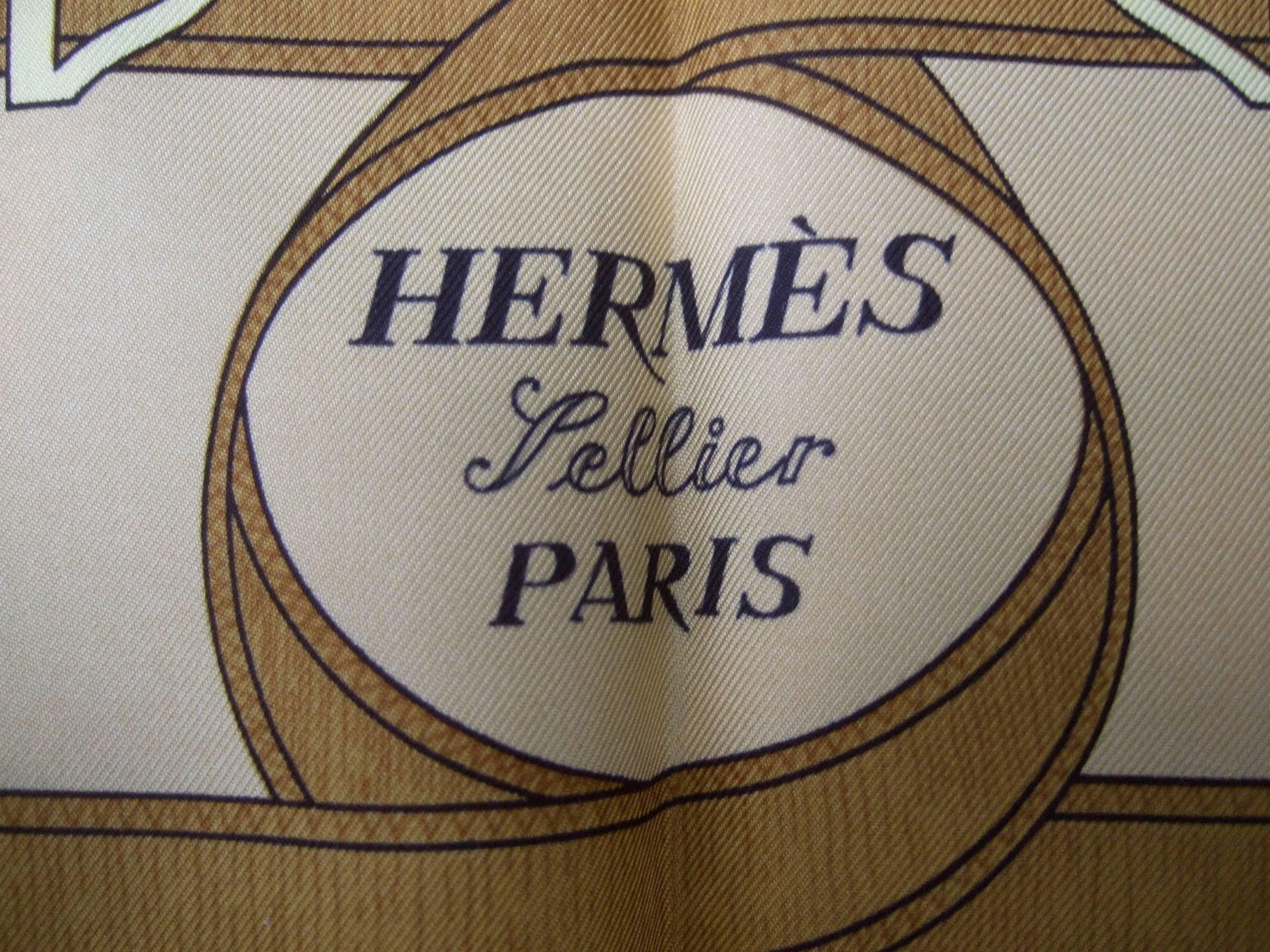 Women's Hermes Paris Elegant Equestrian Bridal Theme Scarf circa 1990s