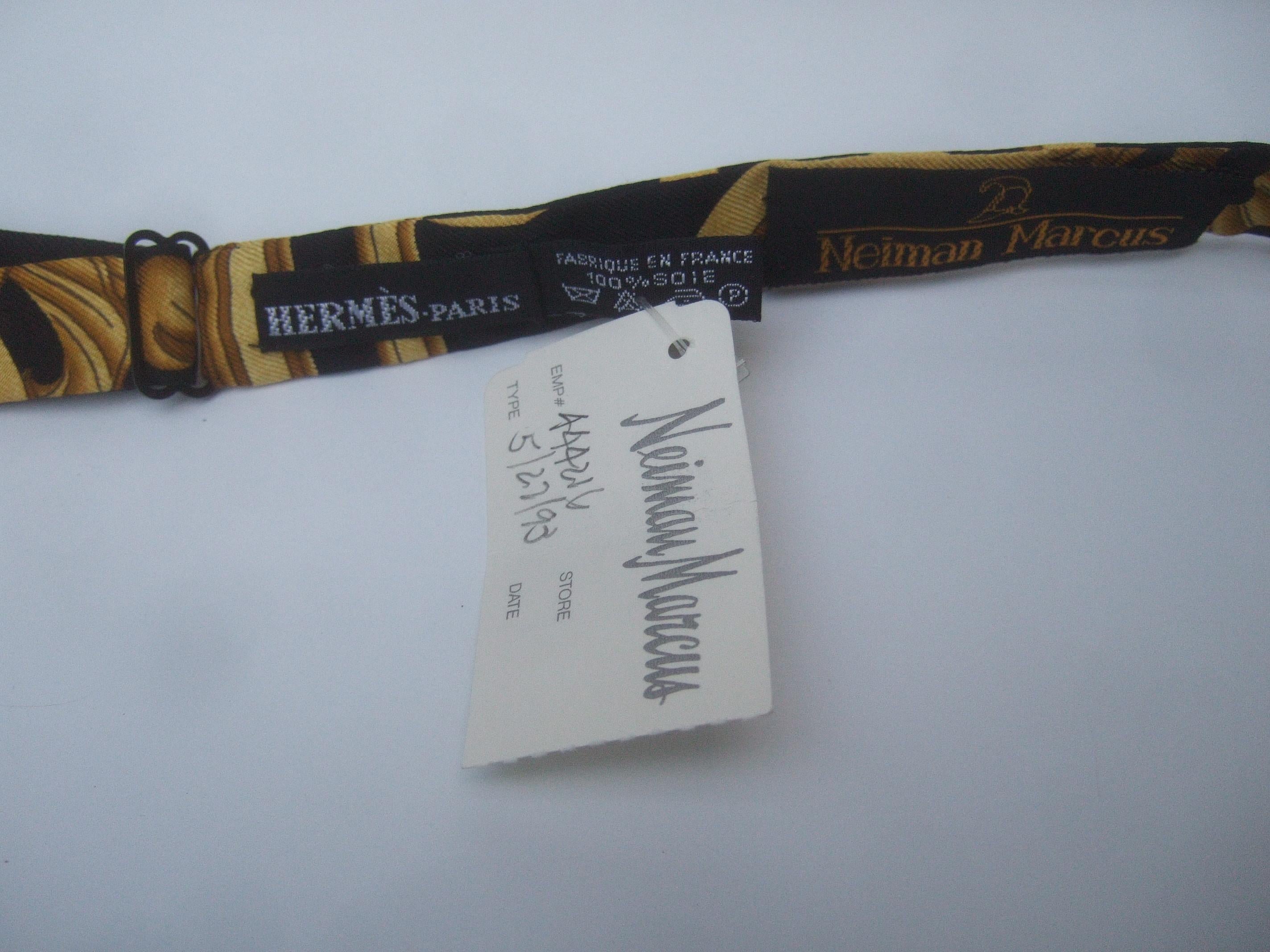 Hermes Paris Elegant Silk Cummerbund & Bow Tie Ensemble c 1990s 4