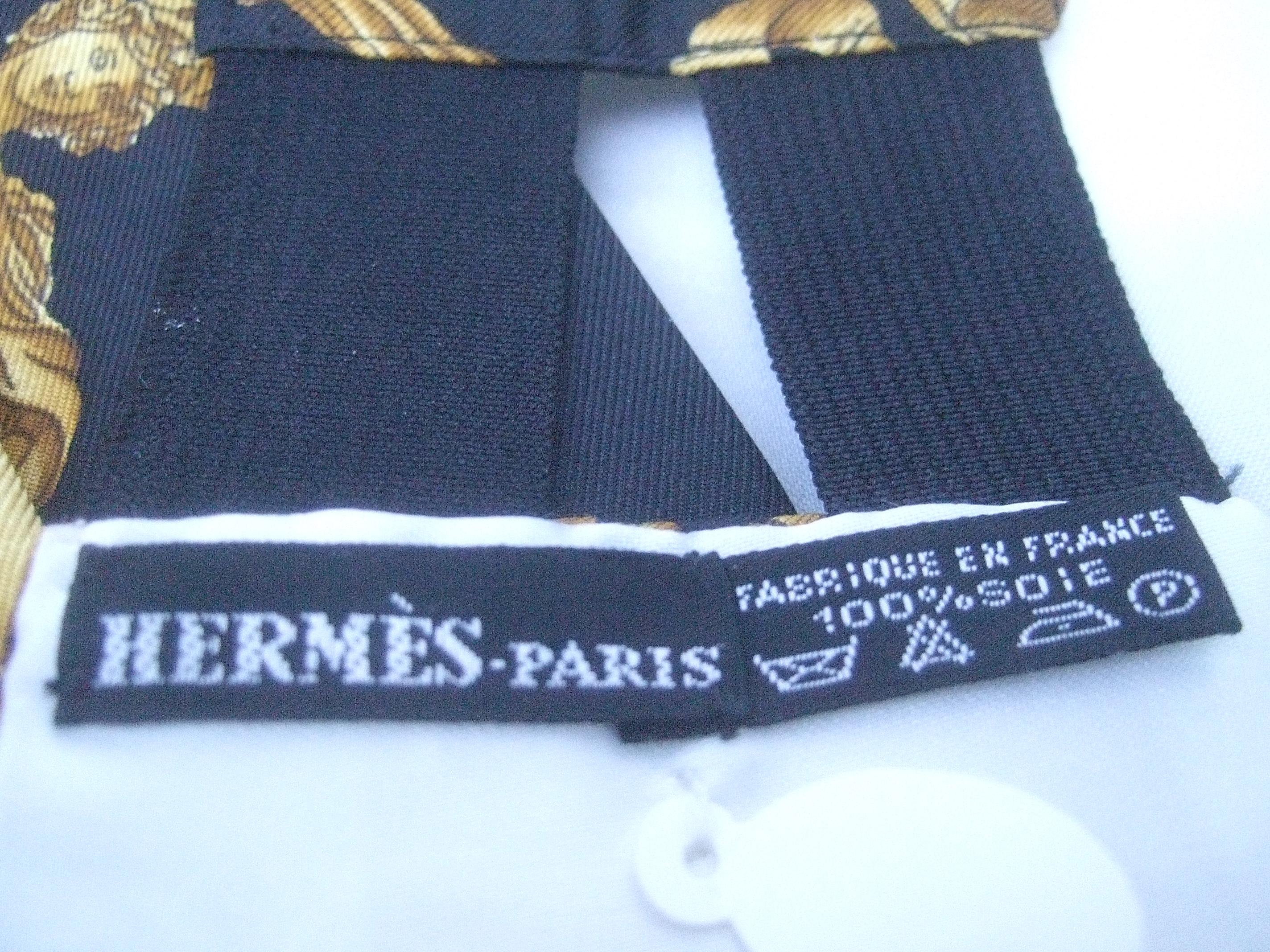 Hermes Paris Elegant Silk Cummerbund & Bow Tie Ensemble c 1990s 2