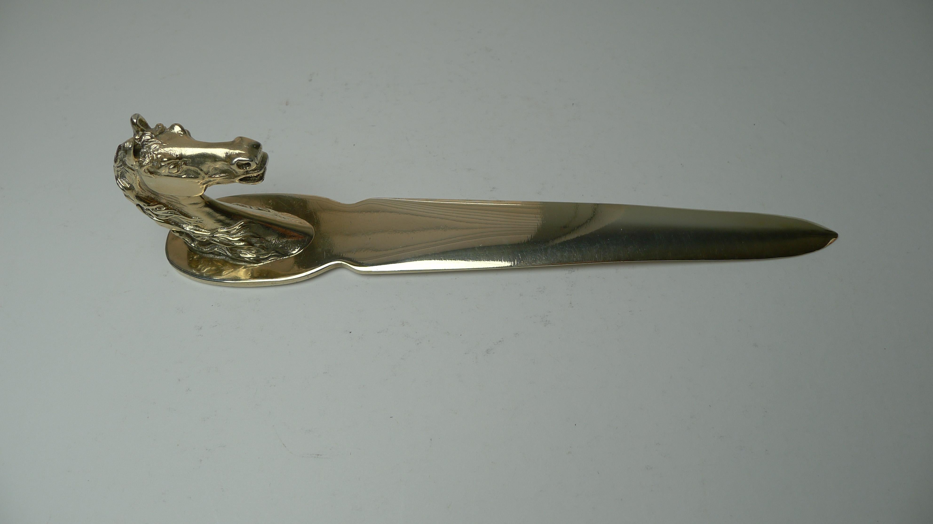 French Hermes, Paris, Equestrian / Horse Head Letter Opener, c.1960 For Sale