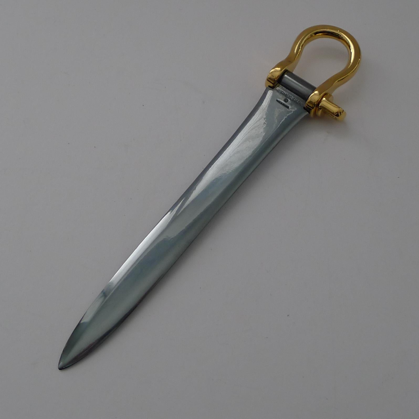 Polished Hermes, Paris - Equestrian Letter Opener - Horse Spur c.1960