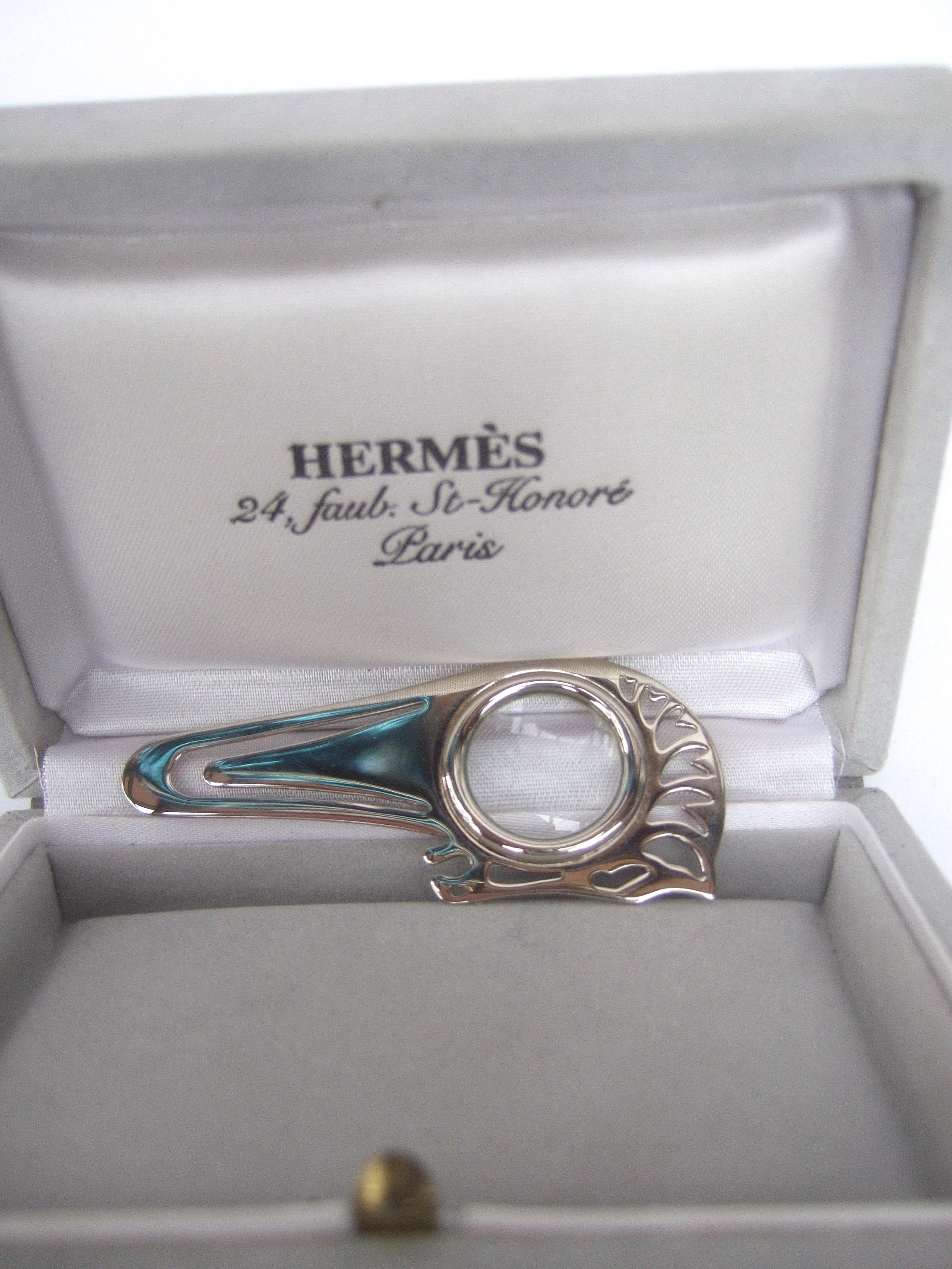Women's or Men's Hermes Paris Equine Bookmark Magnifying Glass in Hermes Box 