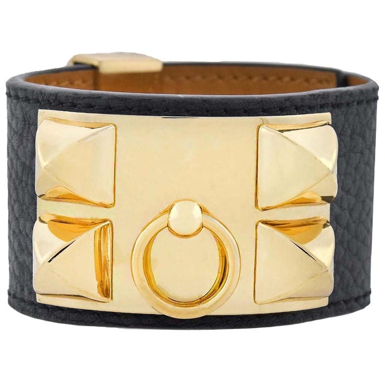 Hermes Paris Estate Collier de Chien Leather Adjustable Cuff Bracelet at  1stDibs | hermes cuff bracelet, hermes paris bracelet, hermes thick bracelet
