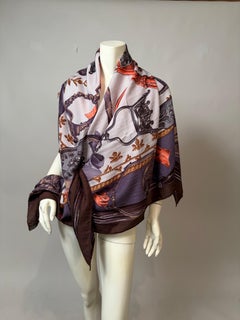 Hermes, Paris Etriers Cashmere & Silk Shawl Designed by Françoise de la Perrière