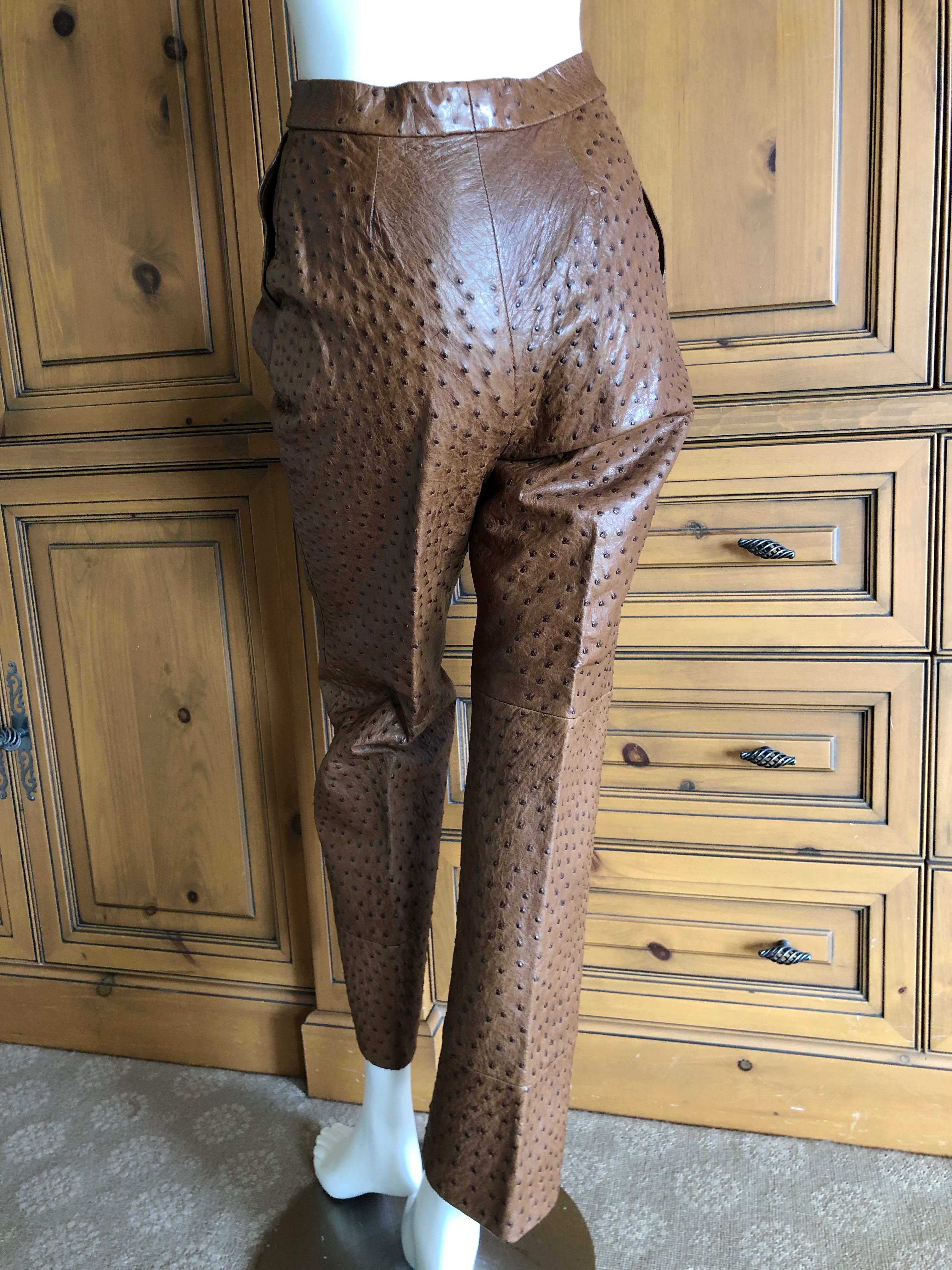 Hermes Paris Extraordinary Vintage Honey Brown Ostrich Motorcycle Jacket  For Sale 9