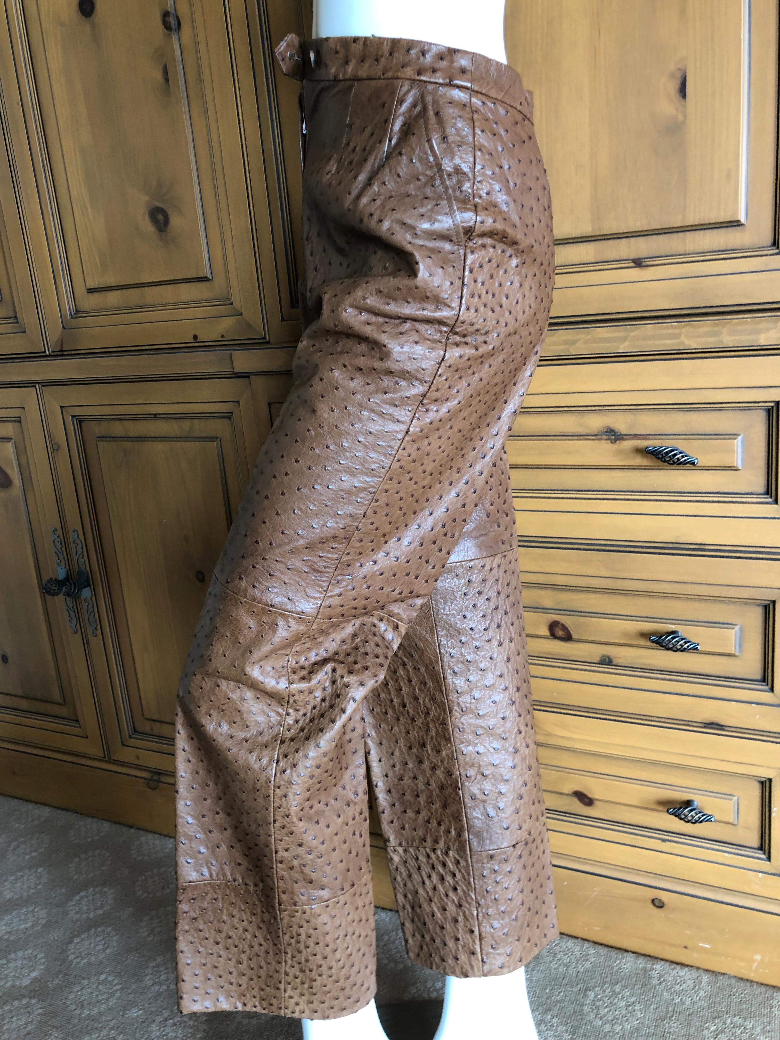 Hermes Paris Extraordinary Vintage Ostrich Motorcycle Suit 
Includes Moto Jacket and Pants.
This is a really special vintage suit. This is fully lined in Hermes silk H fabric.
This is so beautifully made,  such attention to detail is remarkable.
In