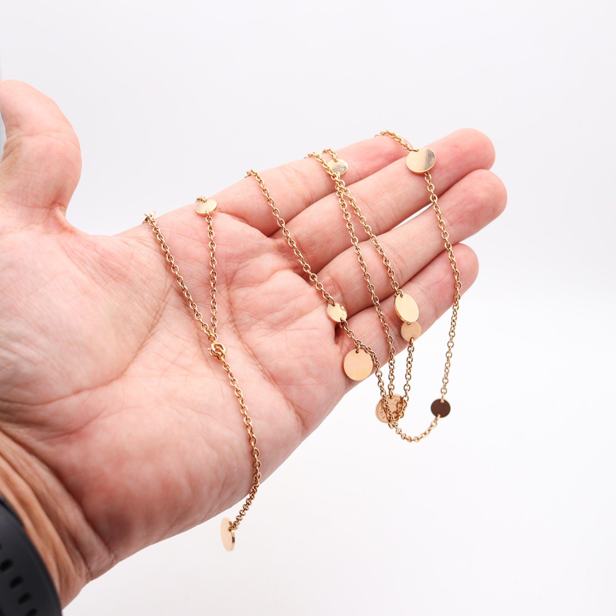 HERMÈS Paris Geometrische Kreise Lange Sautoir-Halskette aus massivem 18-karätigem Gelbgold (Modernistisch) im Angebot