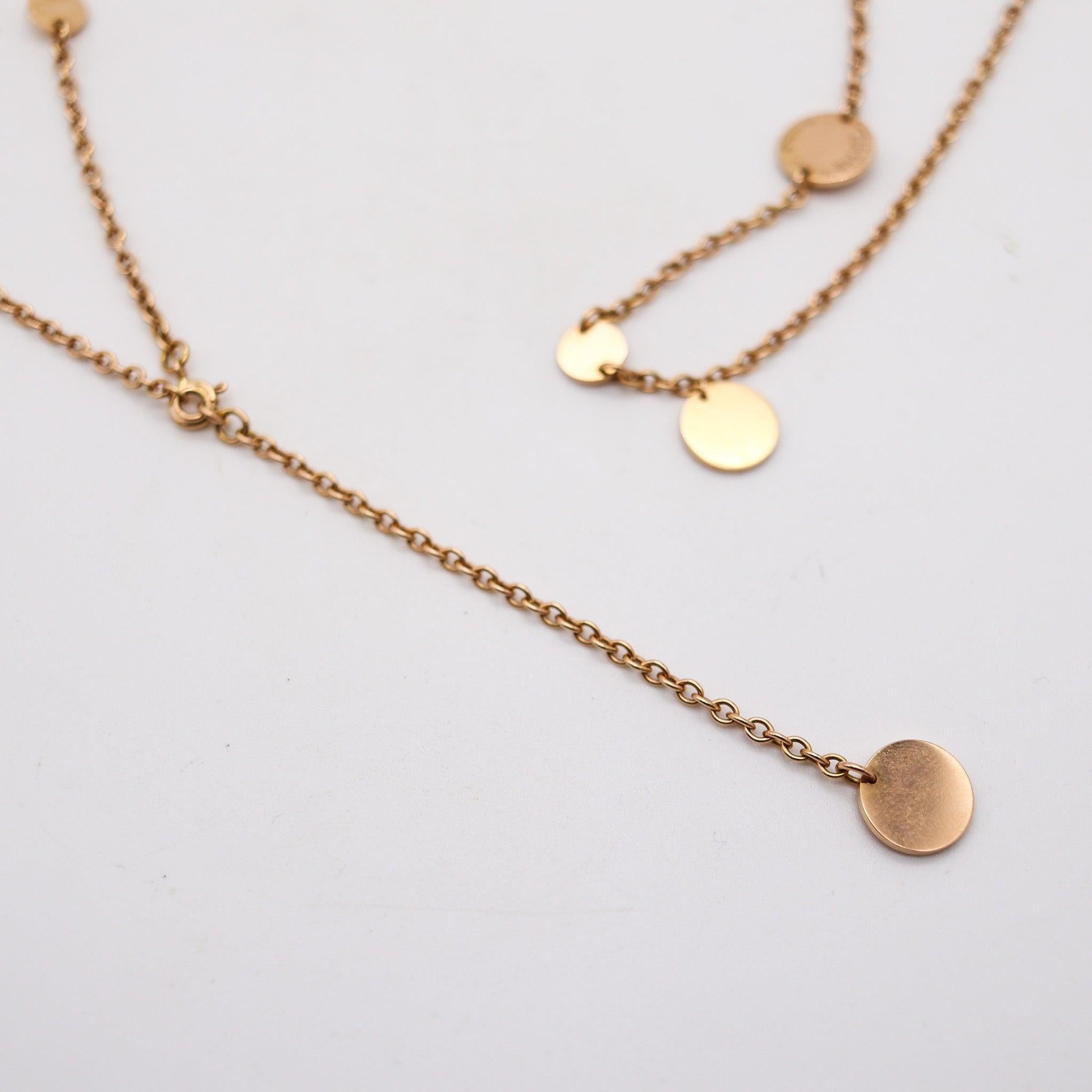 HERMÈS Paris Geometrische Kreise Lange Sautoir-Halskette aus massivem 18-karätigem Gelbgold im Angebot 1