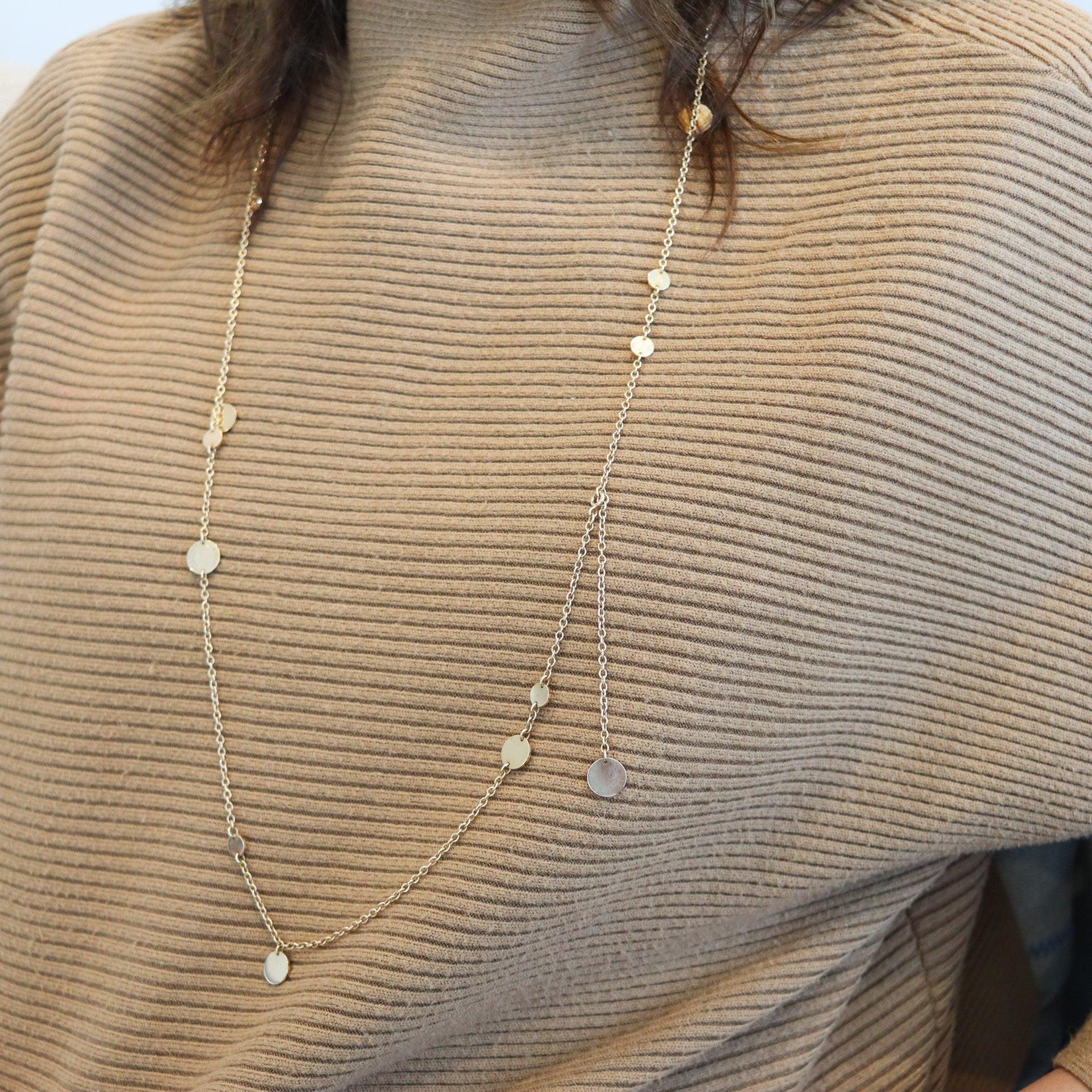 HERMÈS Paris Geometrische Kreise Lange Sautoir-Halskette aus massivem 18-karätigem Gelbgold im Angebot 4