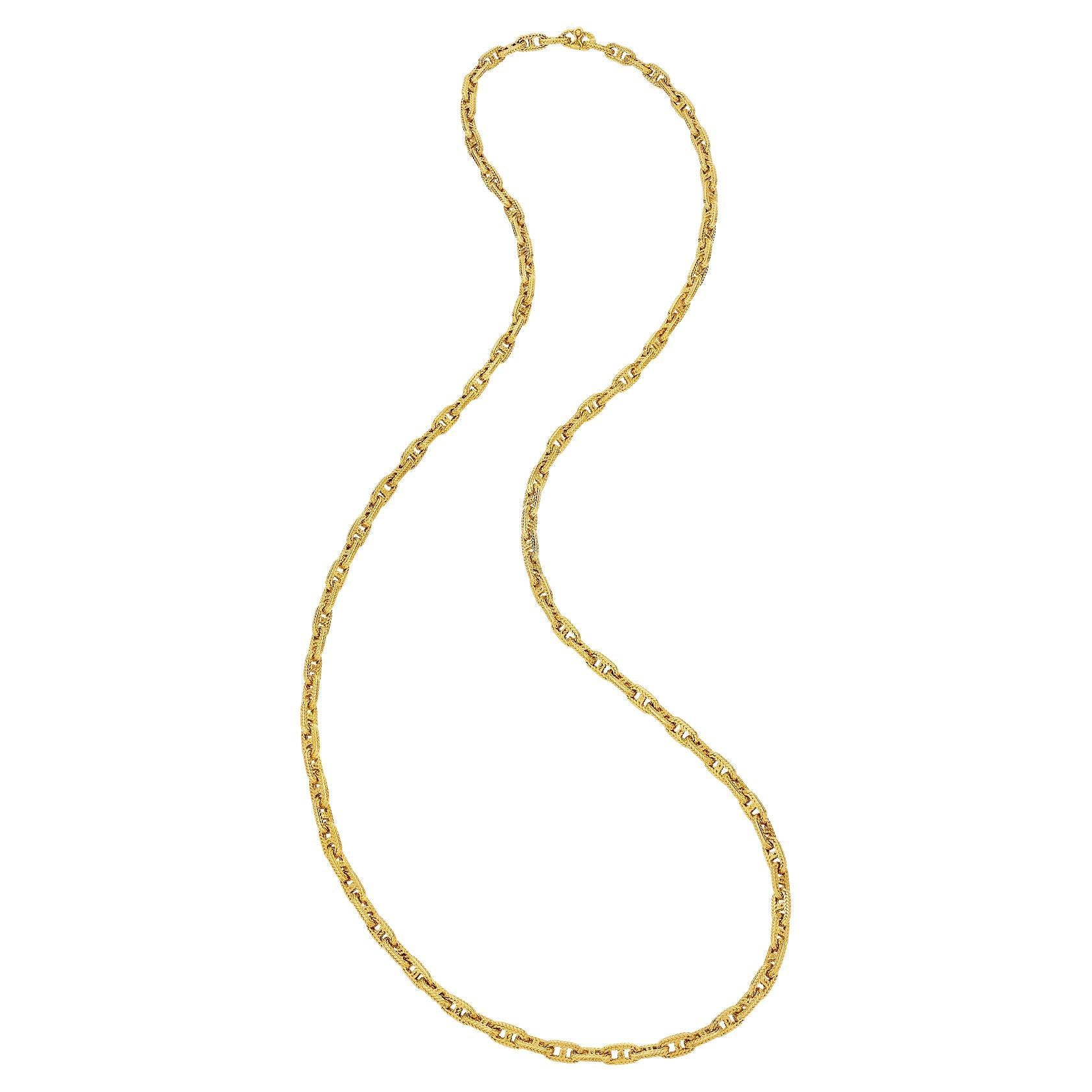 Hermes Paris George L'Enfant Vintage 'Chaine D'Ancre' Gold 32" Link Chain For Sale