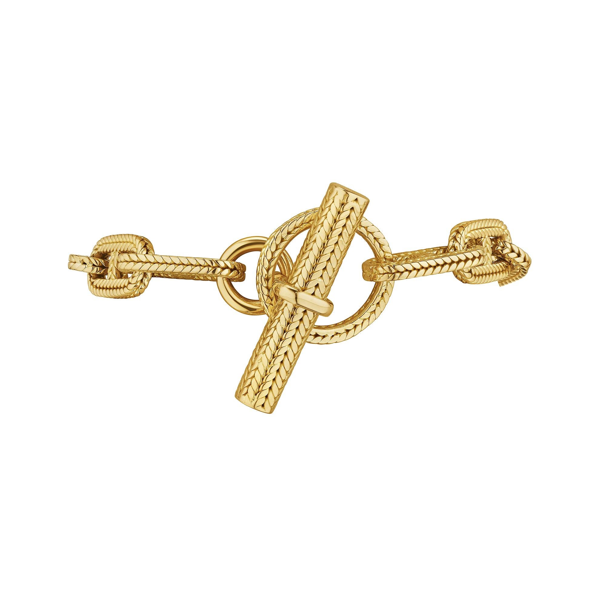 Modernist Hermes Paris Georges L'Enfant 'Chaine D'Ancre' Vintage Toggle Link Bracelet For Sale