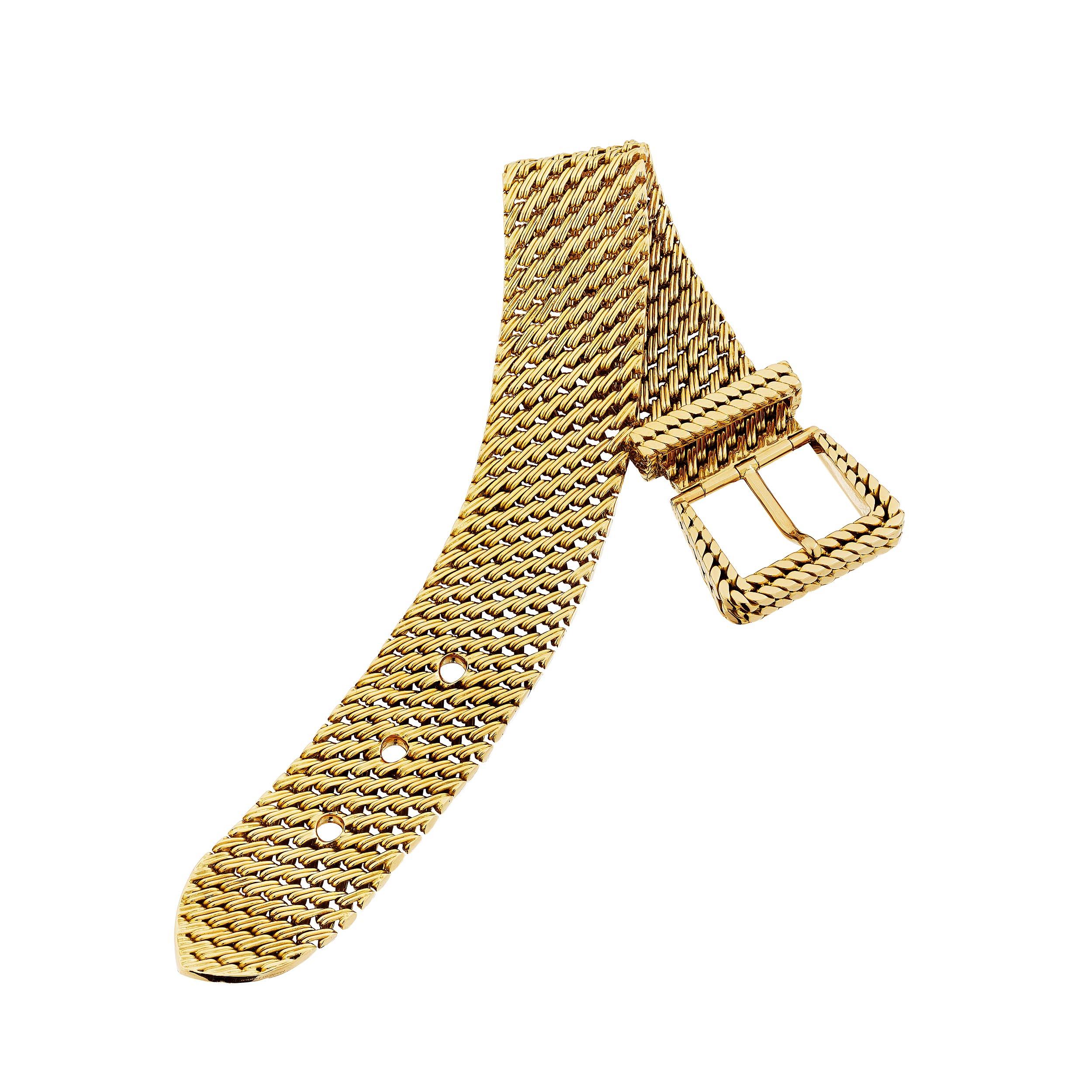 Modernist Hermes Paris Georges L'enfant Gold Buckle Bracelet