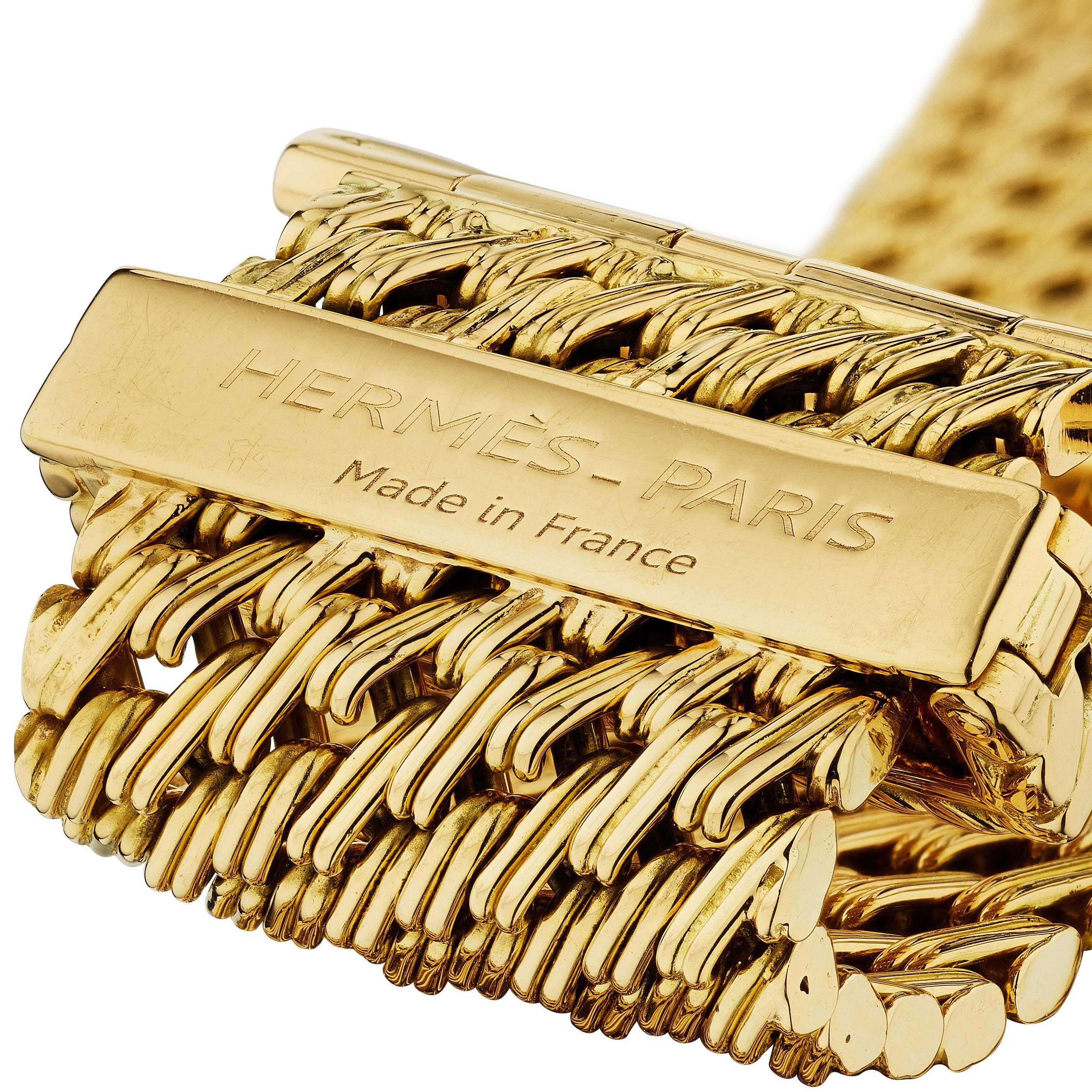 Hermes Paris Georges L'enfant Gold Buckle Bracelet In Excellent Condition In Greenwich, CT