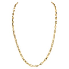 Vintage Hermes Paris Gold 'Chain d' Ancre' Long Link Necklace