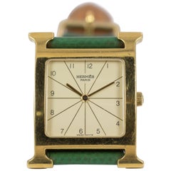 Hermès Paris Gold-Plated Wrist Watch, 2000s