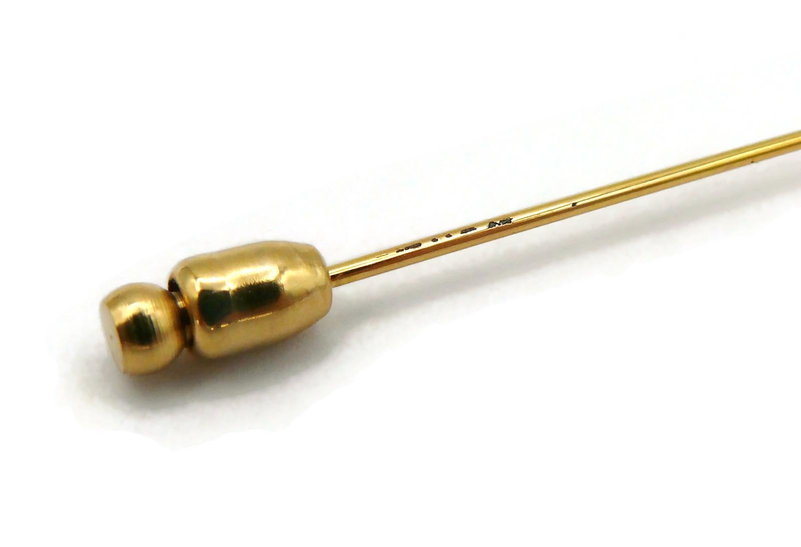 HERMES PARIS Gold Tone Horse Head Lapel Pin 8
