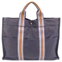 Hermes Paris Gray Canvas Fourre Tout MM Bag Ginza 2001 Limited Ed