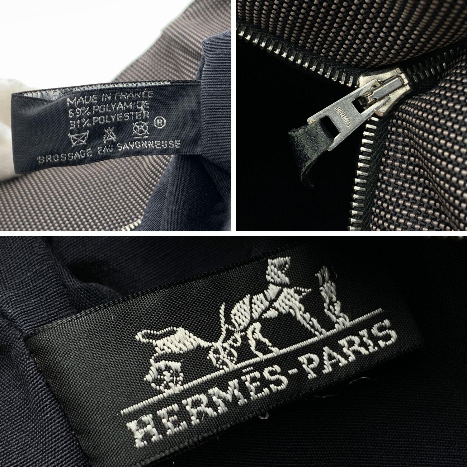 Hermes Paris Gray Canvas Vertical Herline Her Line Shopping Bag 2