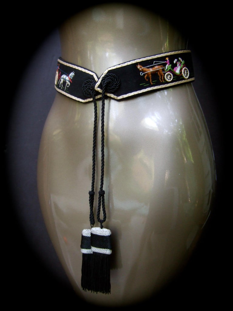 Hermes Paris Cloth Artisan Embroidered Tassel Belt in Hermes  display picture 3