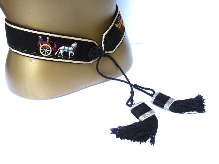 Hermes Paris Cloth Artisan Embroidered Tassel Belt in Hermes  display picture 2