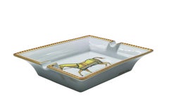 Hermes Paris Iconico Posacenere o Svuotatasche Rettangolare in Porcellana, 1970s
