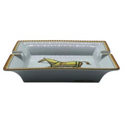 Hermes Paris Iconico Posacenere o Svuotatasche Rettangolare in Porcellana, 1970s