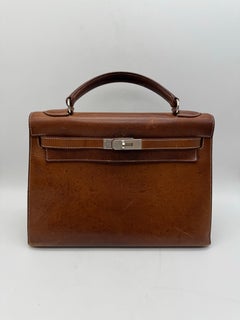 Hermes Paris Kelly 32 Bag Vintage 1999 Brown Box Calf