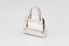 Hermes Paris Large Sterling Silver Bolide Bag Pill Box Charm Pendant