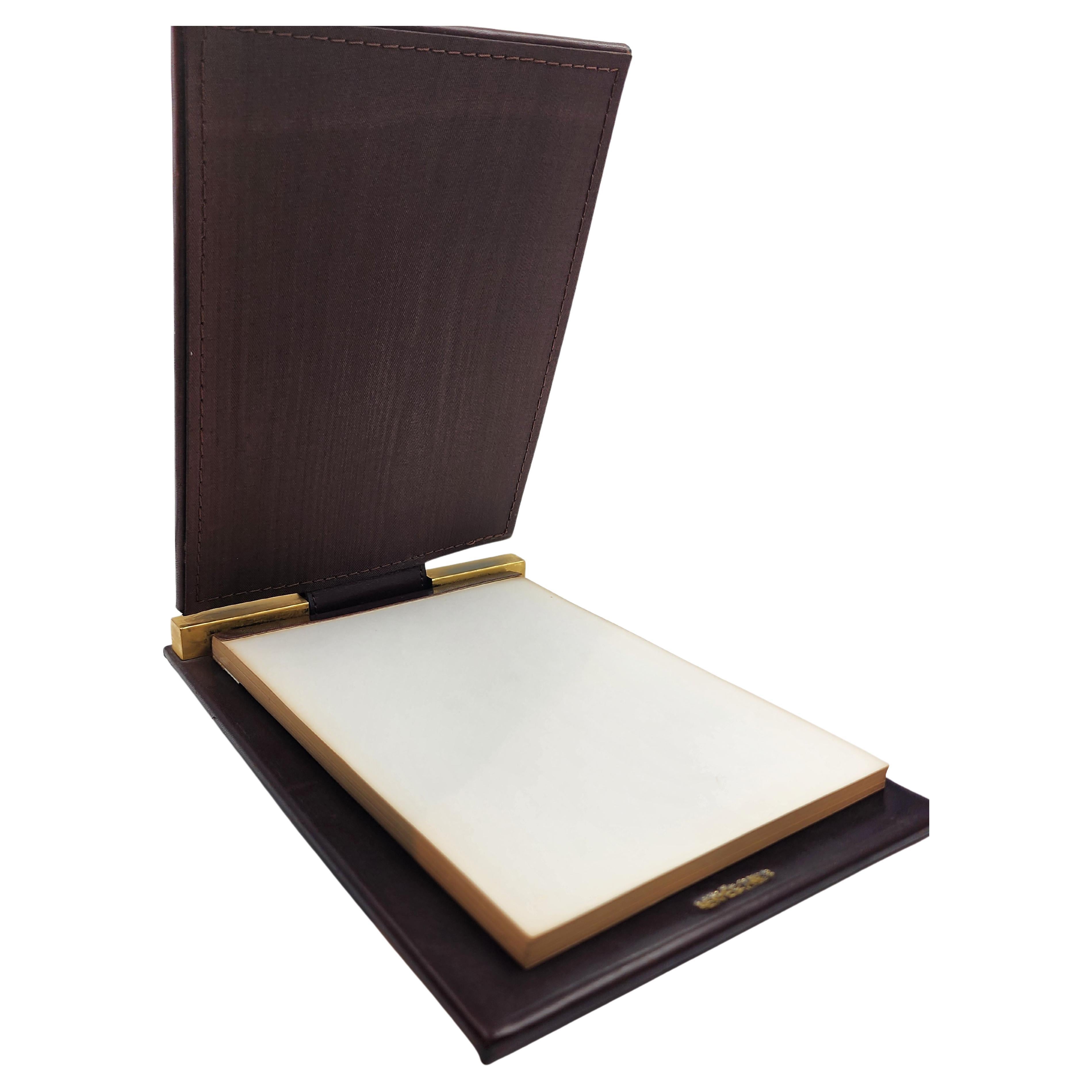 Hermes Paris leather notepad, desk accessory For Sale