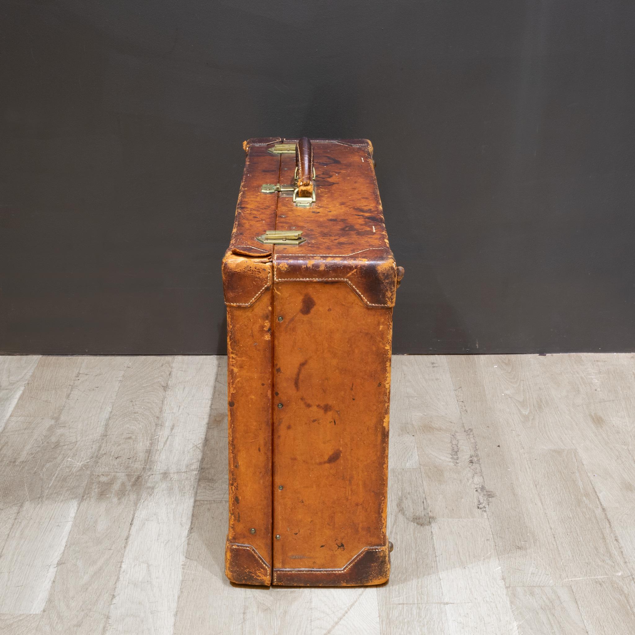 Hermes Paris Leather Suitcase c.1930 In Good Condition In San Francisco, CA