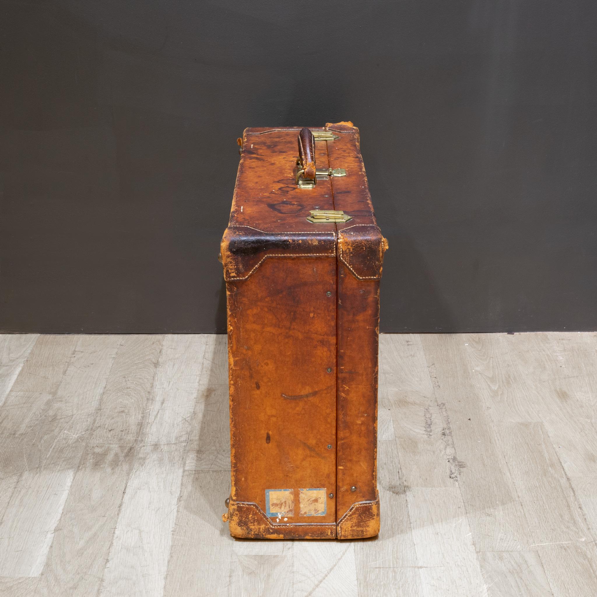 20th Century Hermes Paris Leather Suitcase c.1930