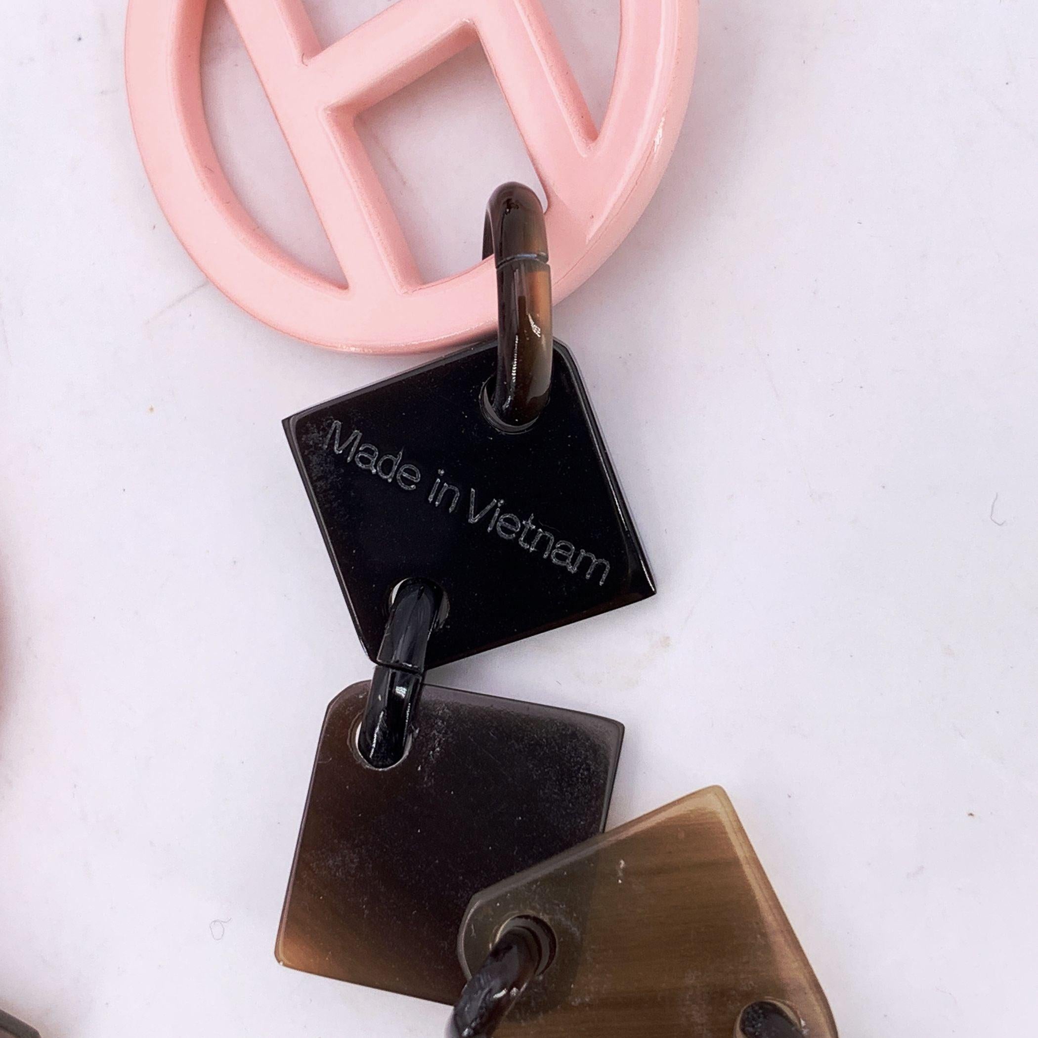 Hermes Paris Lena Collana in Wood Laccato Rosa in vendita 1