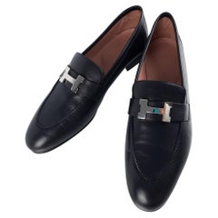 Hermes Paris loafer Black goatskin Size 37.5 EU
