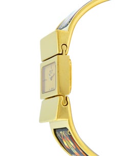 Hermes Paris Loquet L01.201 Gold-Plated Bracelet Quartz Watch