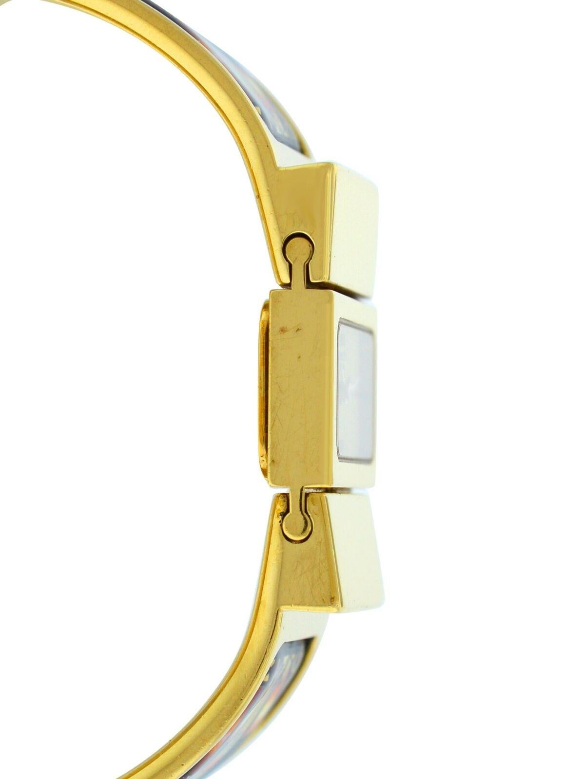Hermes Paris Loquet L01.201 Gold-Plated Bracelet Quartz Watch In Good Condition For Sale In New York, NY