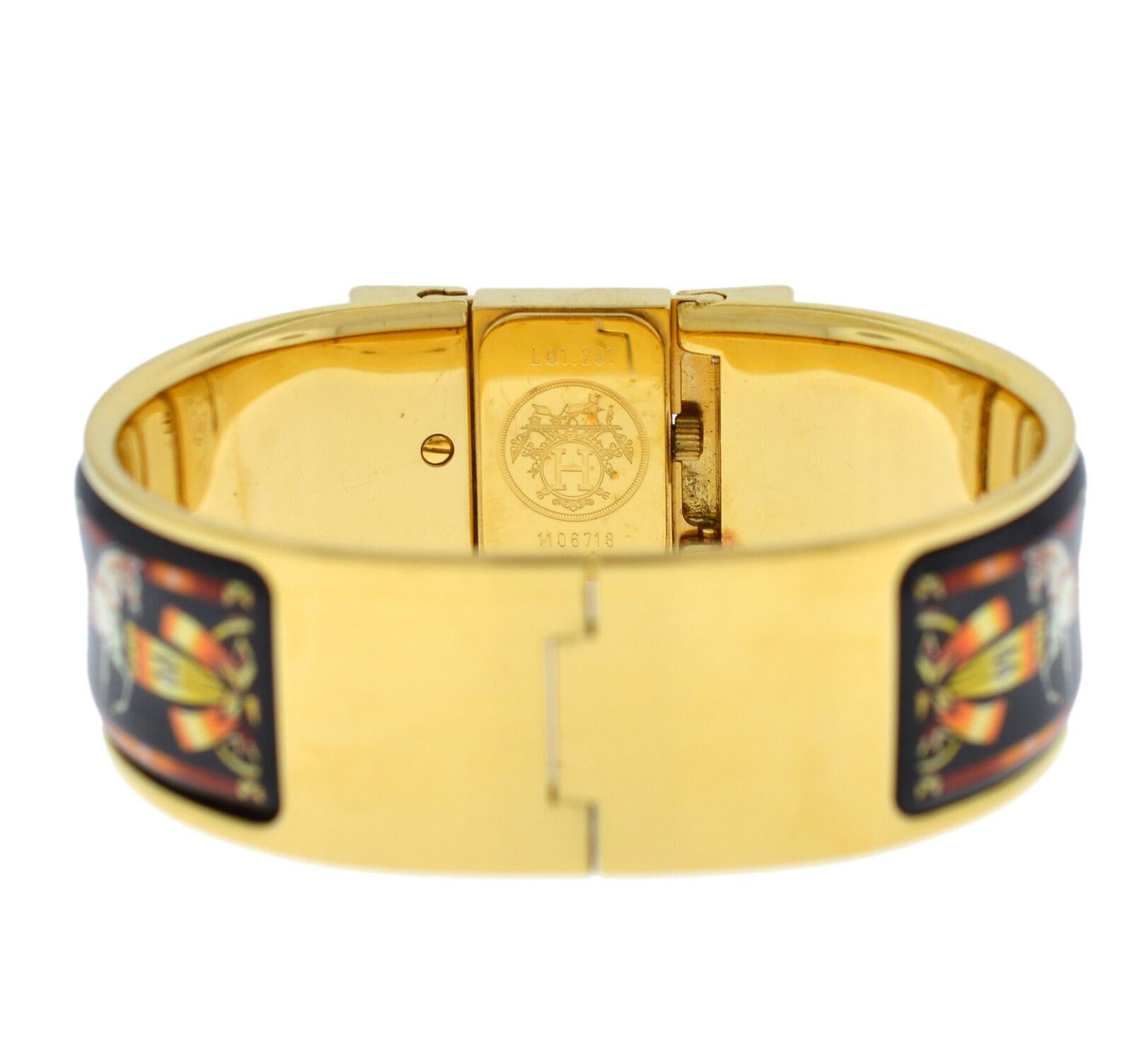Women's Hermes Paris Loquet L01.201 Gold-Plated Bracelet Quartz Watch For Sale