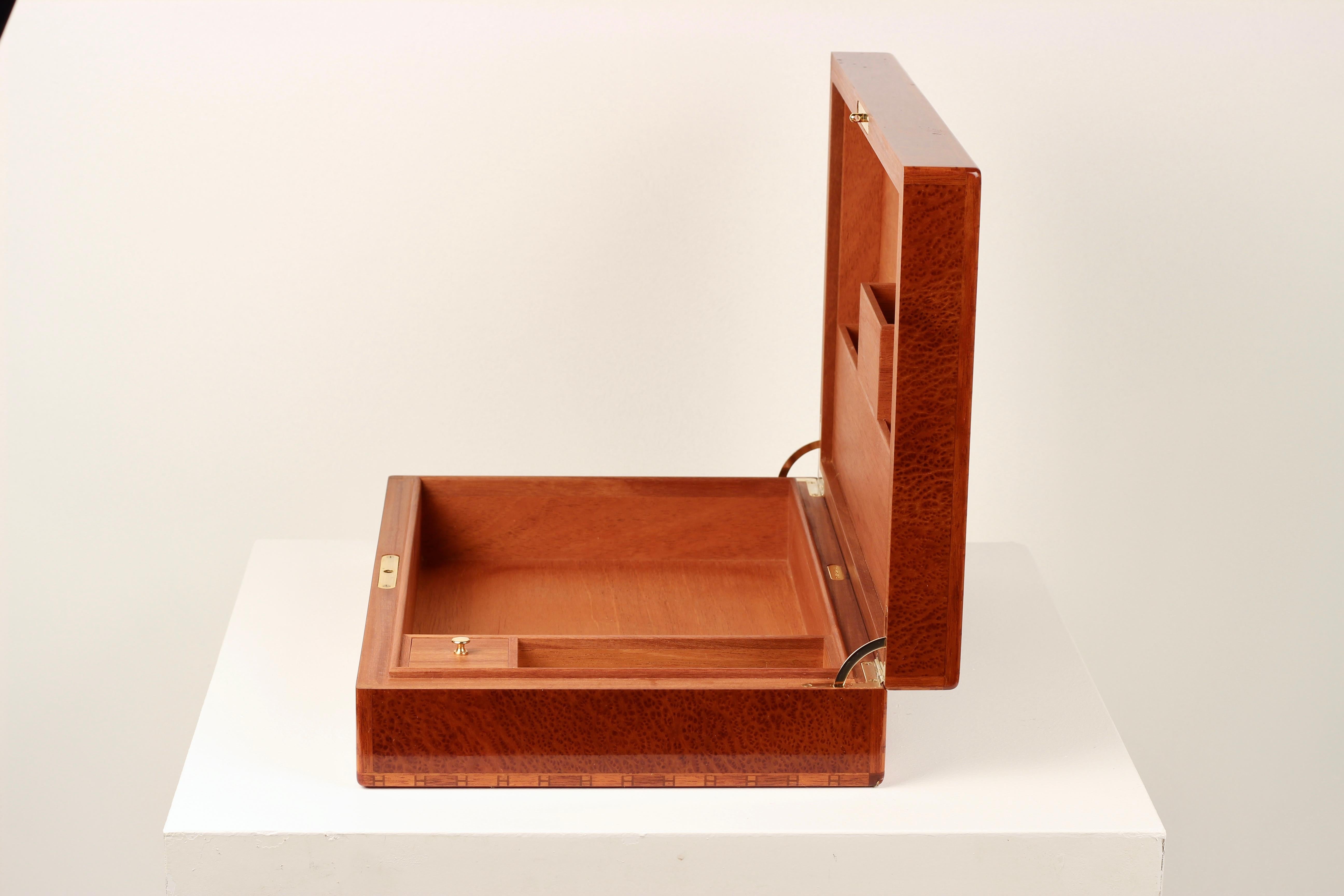 Hermès Paris Mahogany Stationery / Correspondence Box, 1988 For Sale 9