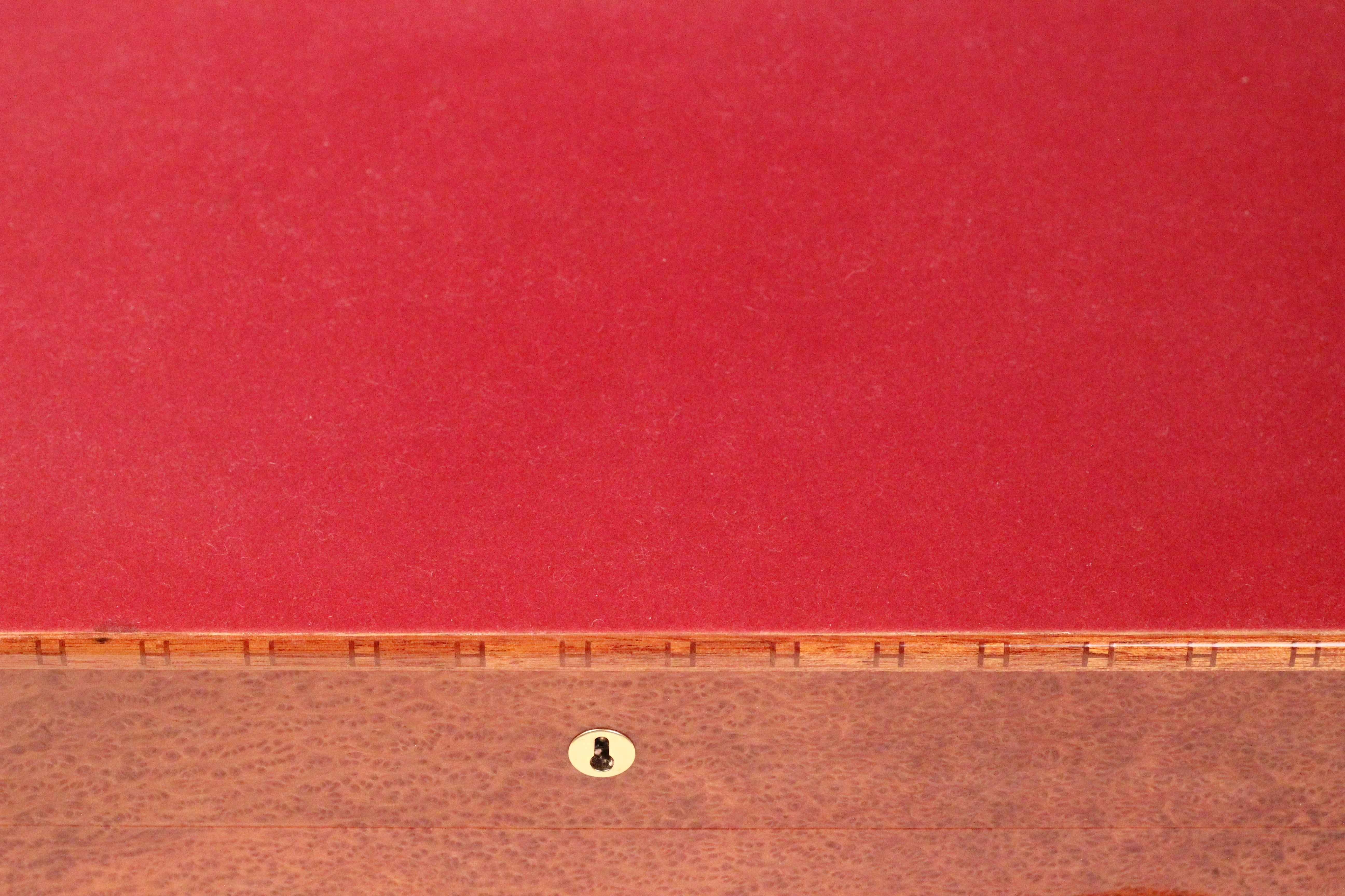Brass Hermès Paris Mahogany Stationery / Correspondence Box, 1988 For Sale