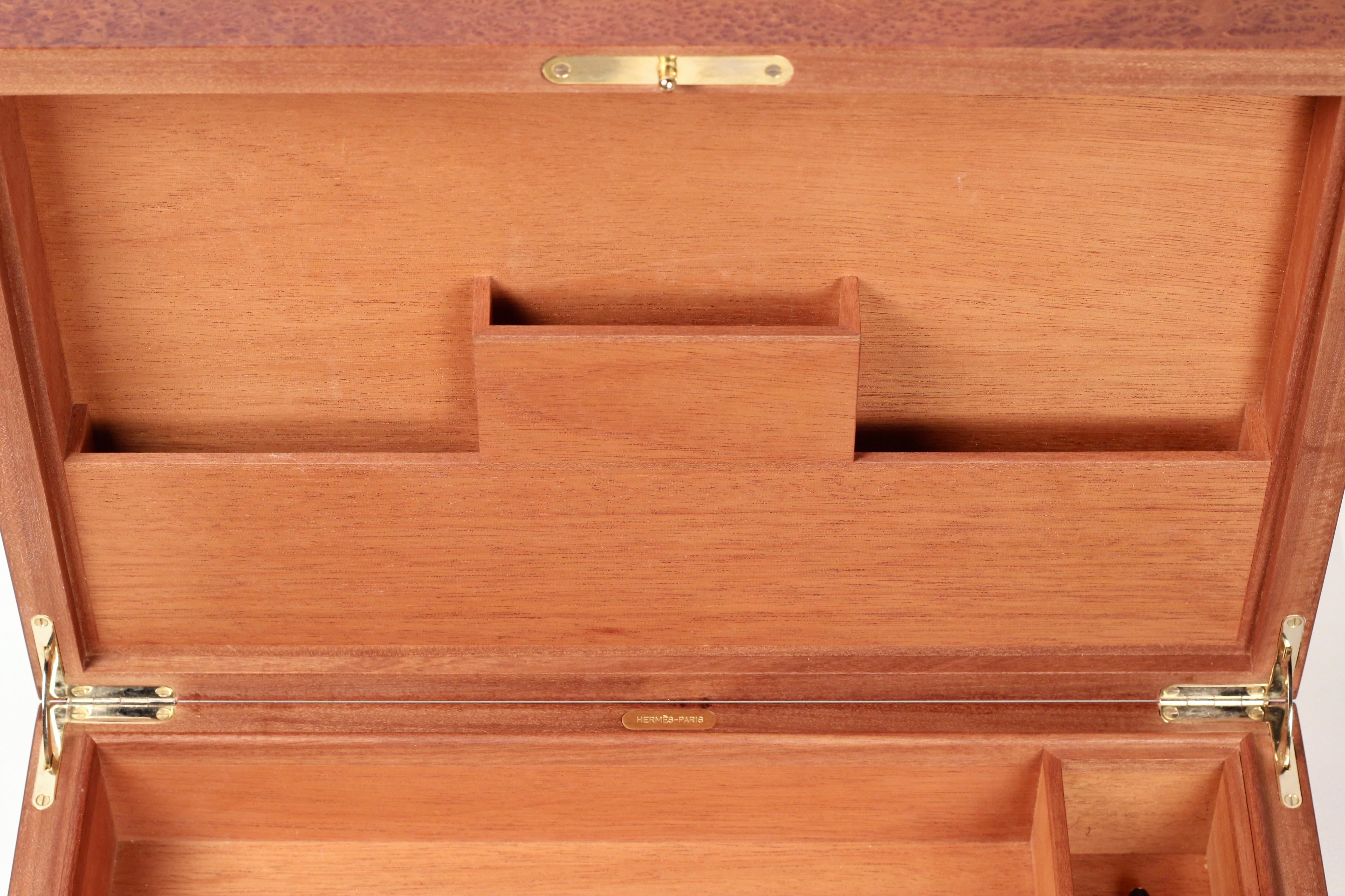 Hermès Paris Mahogany Stationery / Correspondence Box, 1988 For Sale 1
