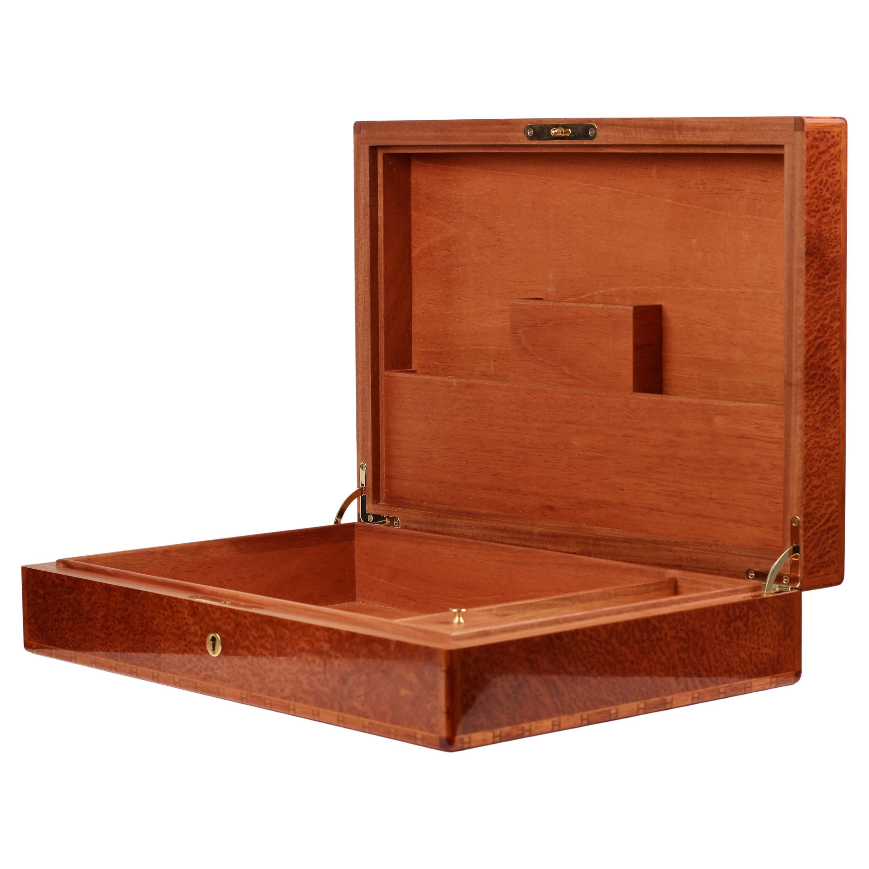 Caja de correspondencia / papelería de caoba Hermès París, 1988
